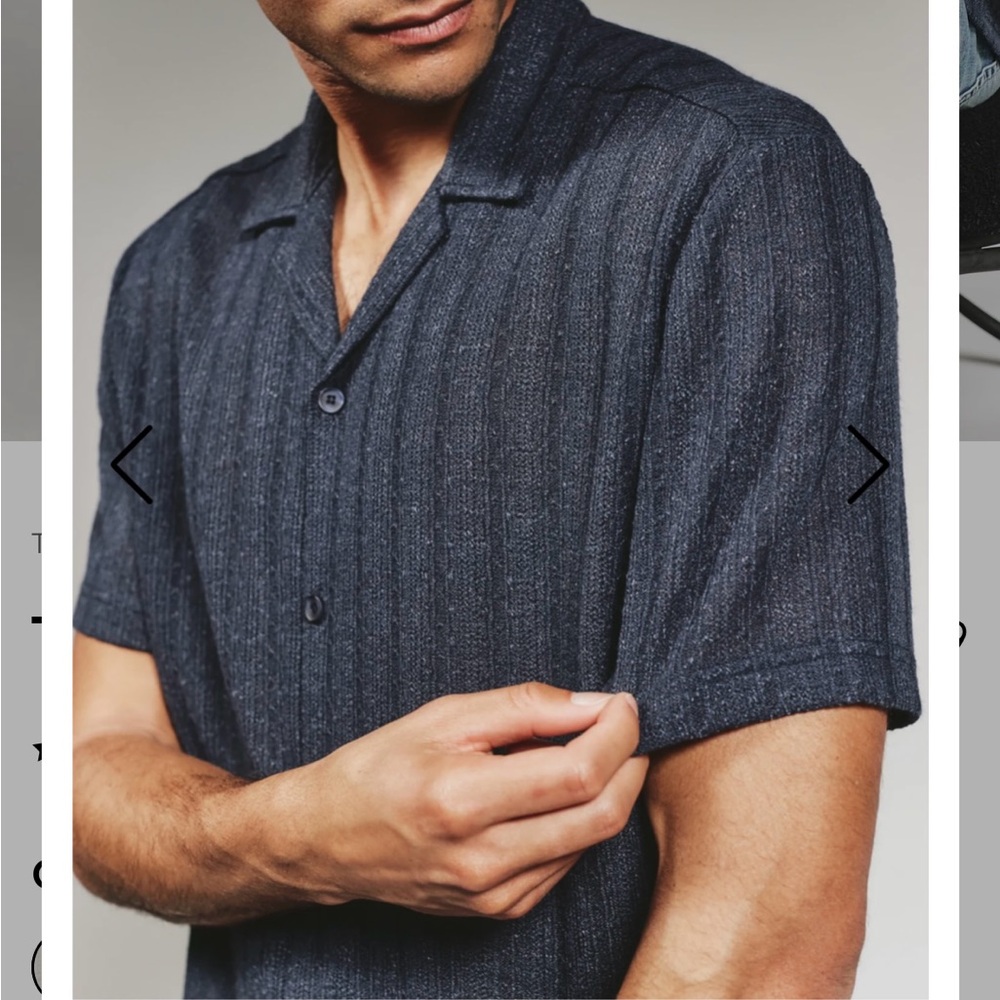 7 Diamonds Dark Blue Textured Button Down Shirt